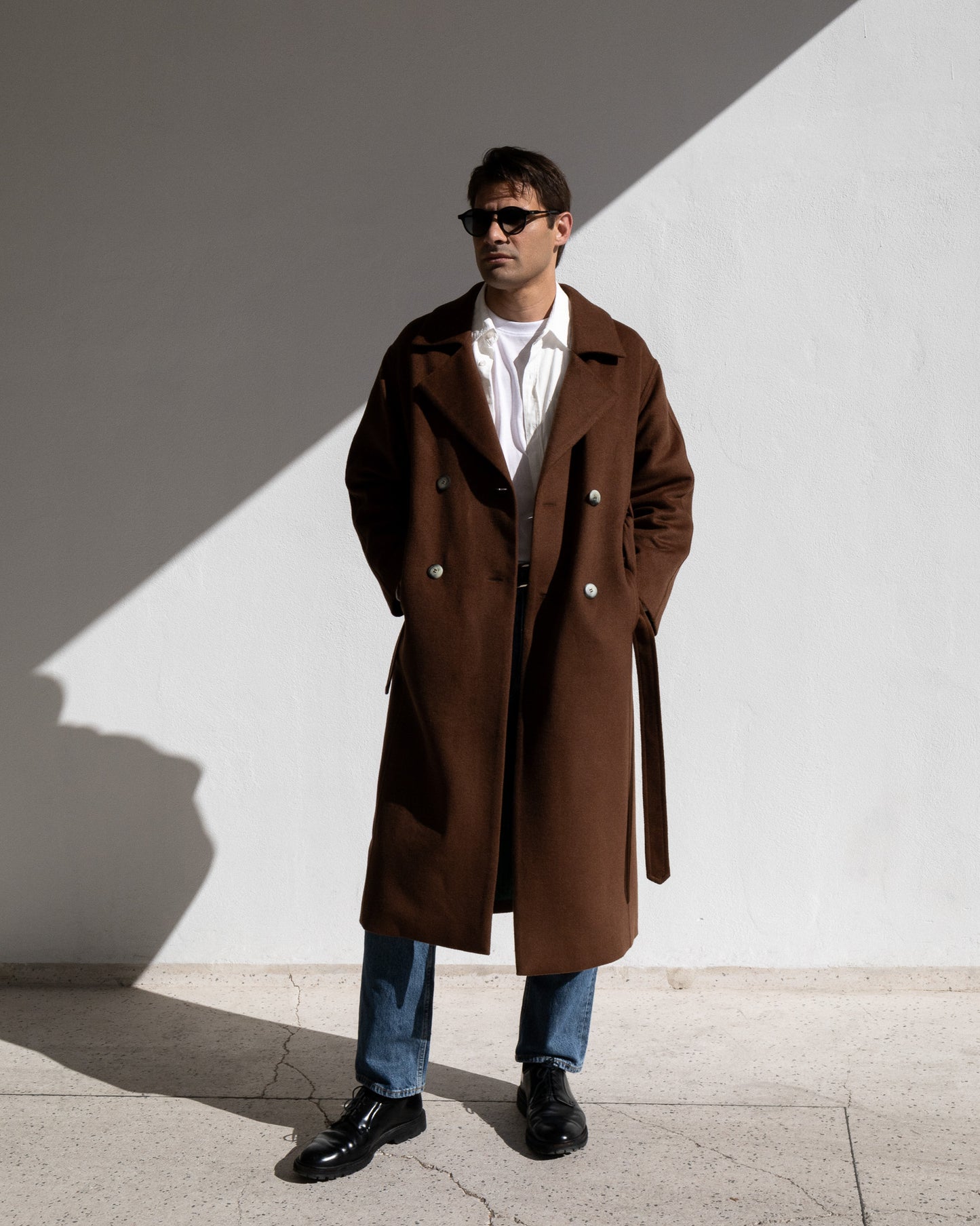 WOOL TRENCH COAT | BROWN