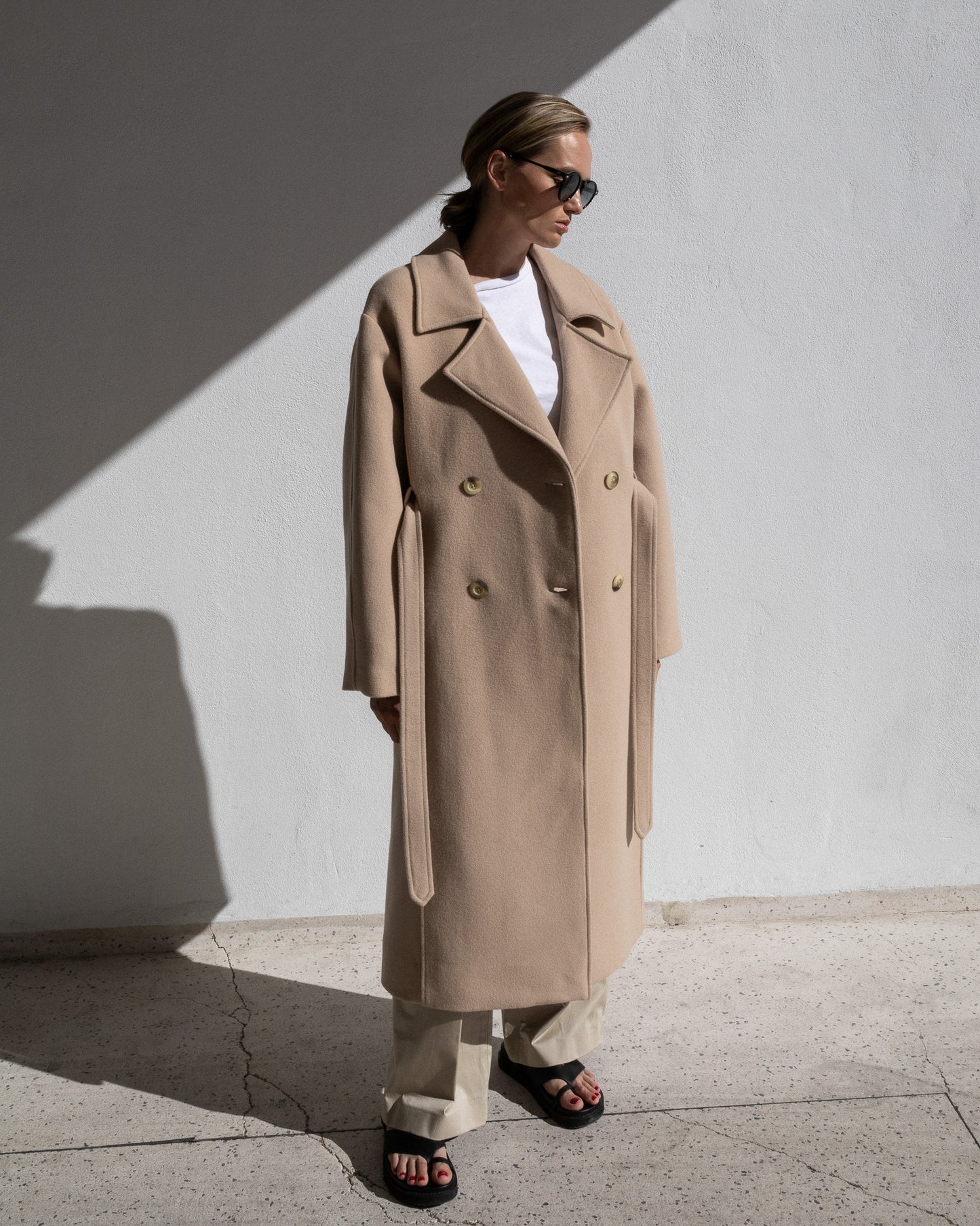WOOL TRENCH COAT | LIGHT BEIGE