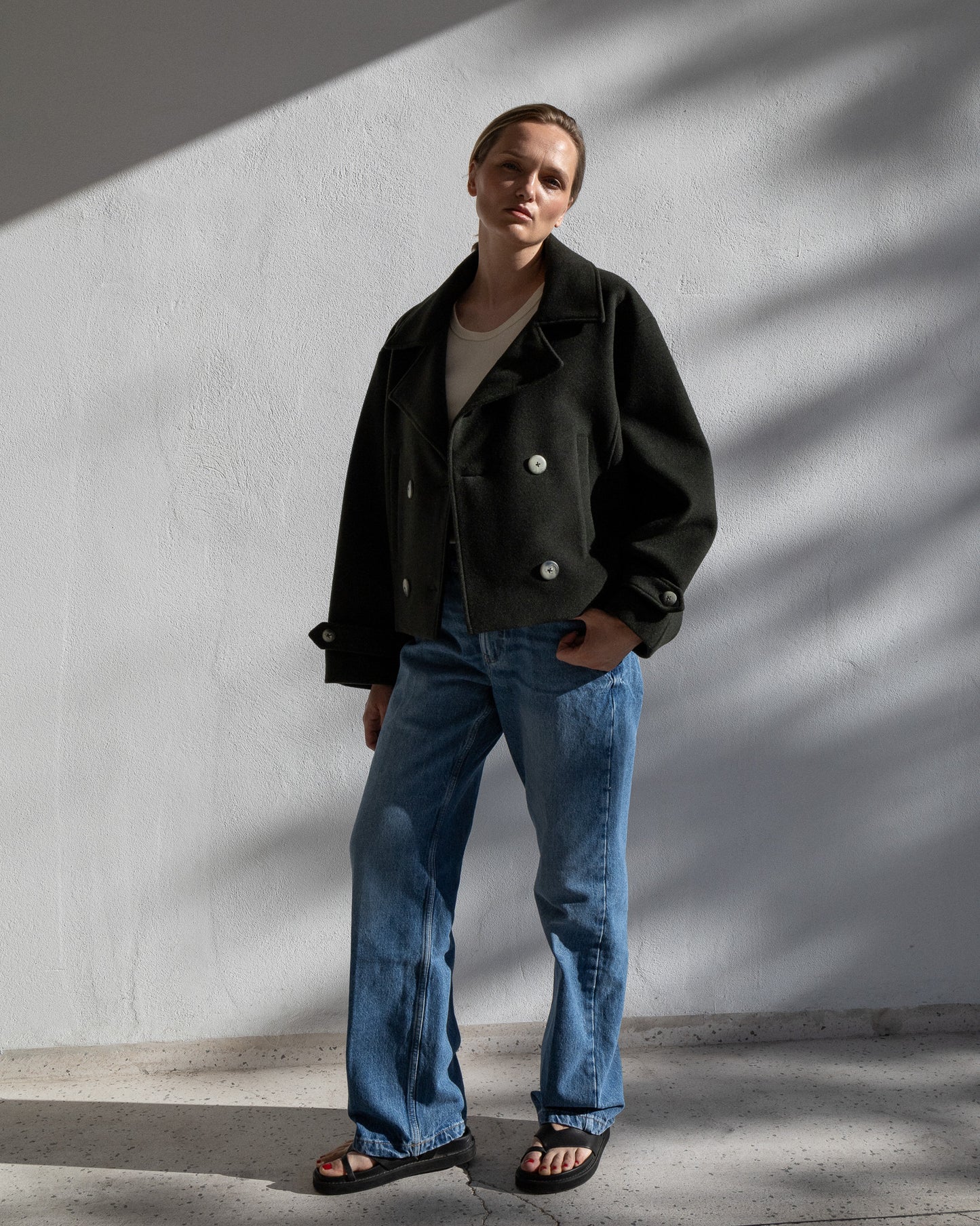 SHORT COAT | DARK GREEN