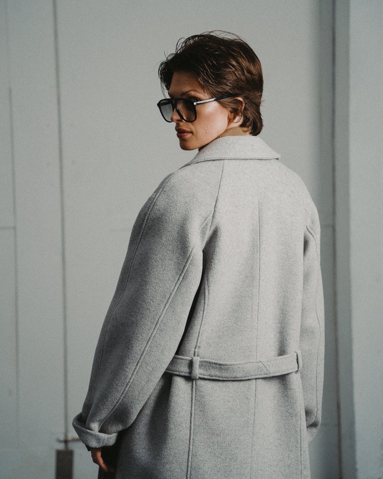 WOOL SIGNATURE TRENCH COAT | LIGHT GREY