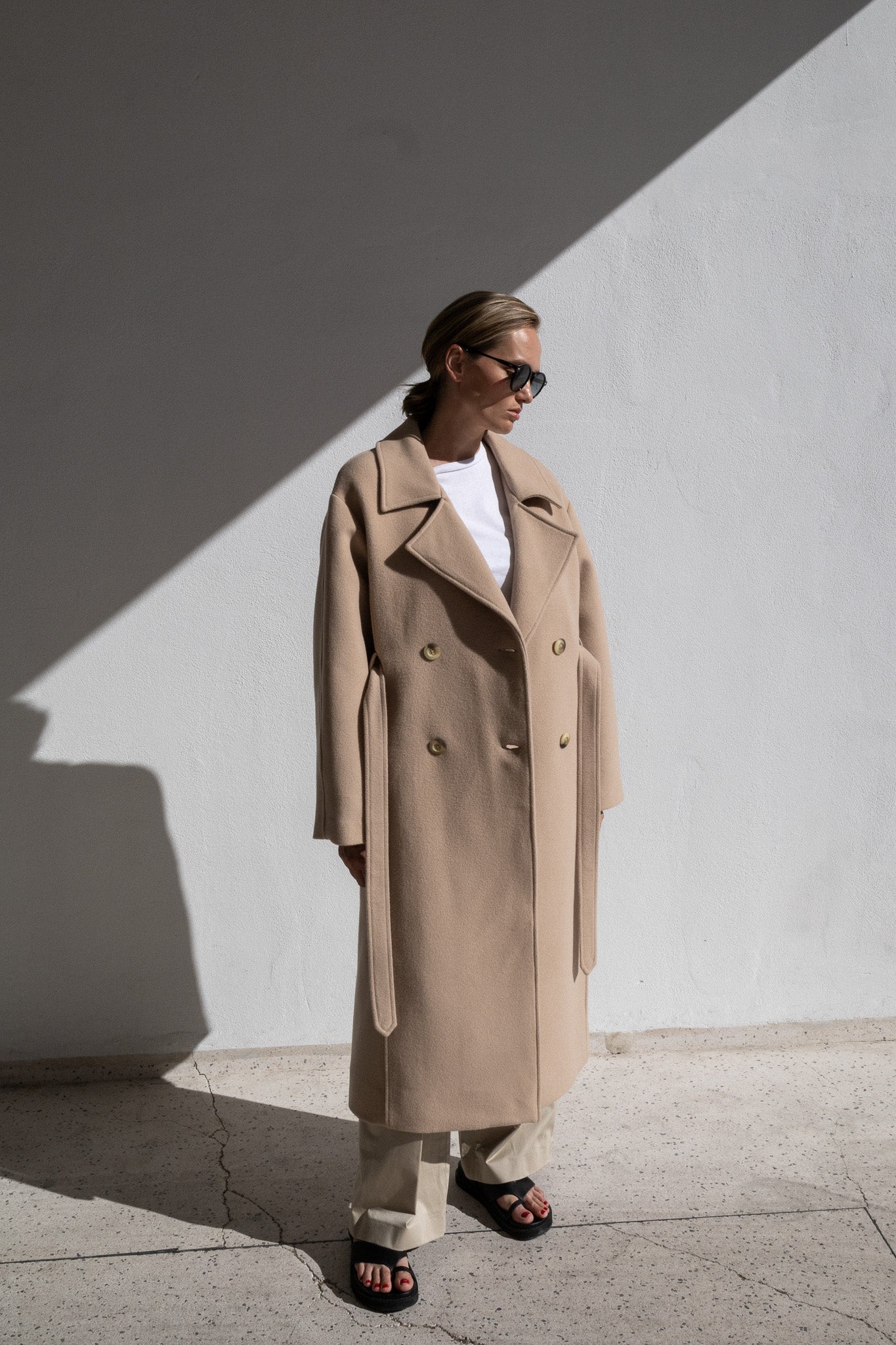 WOOL TRENCH COAT | LIGHT BEIGE
