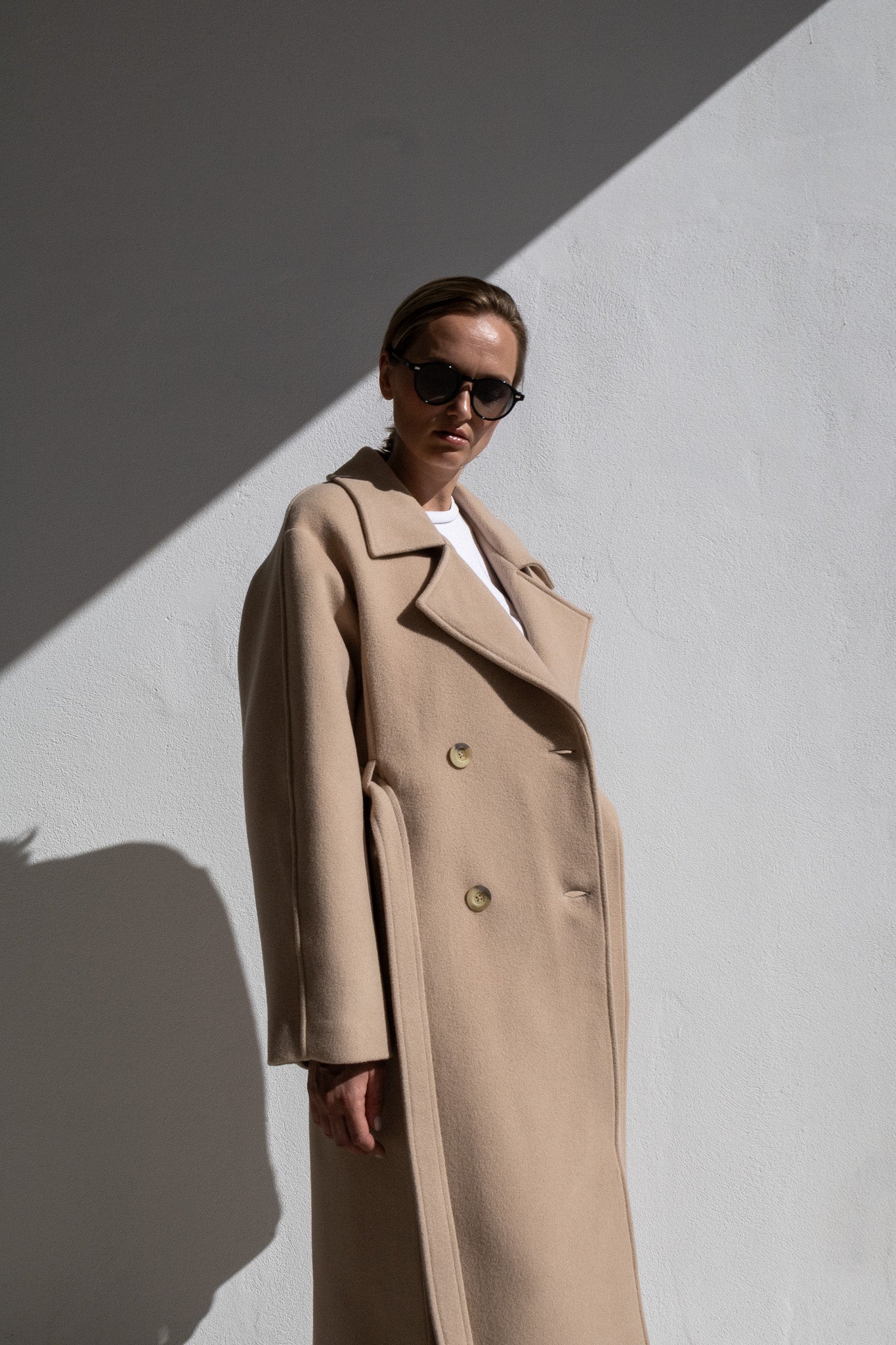WOOL TRENCH COAT | LIGHT BEIGE
