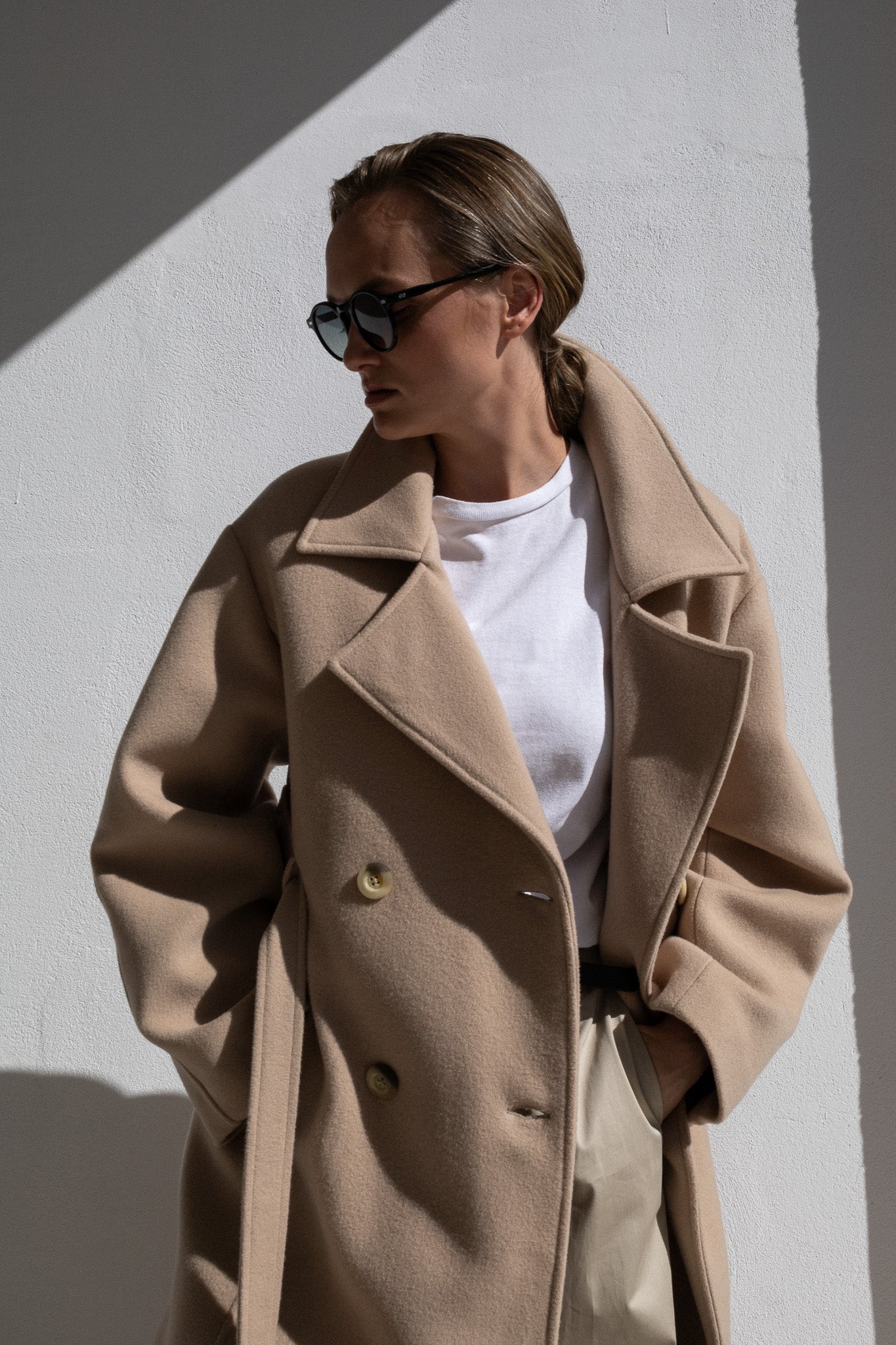 WOOL TRENCH COAT | LIGHT BEIGE