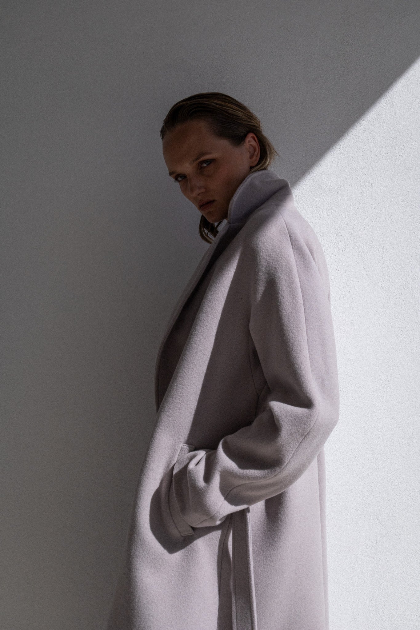 A-LINE COAT | GRAY LILAC