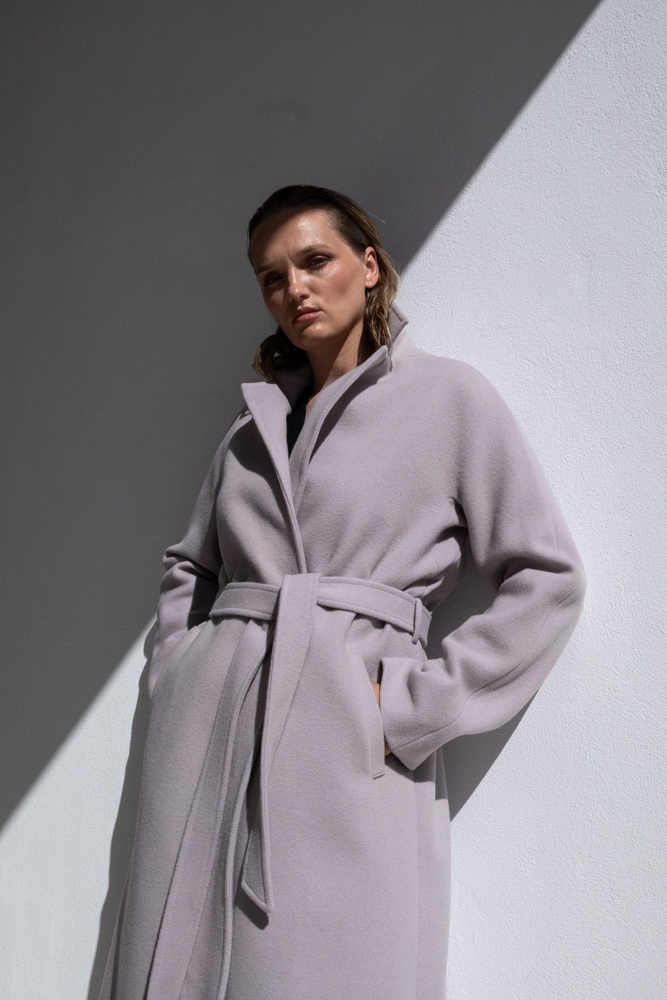 A-LINE COAT | GRAY LILAC