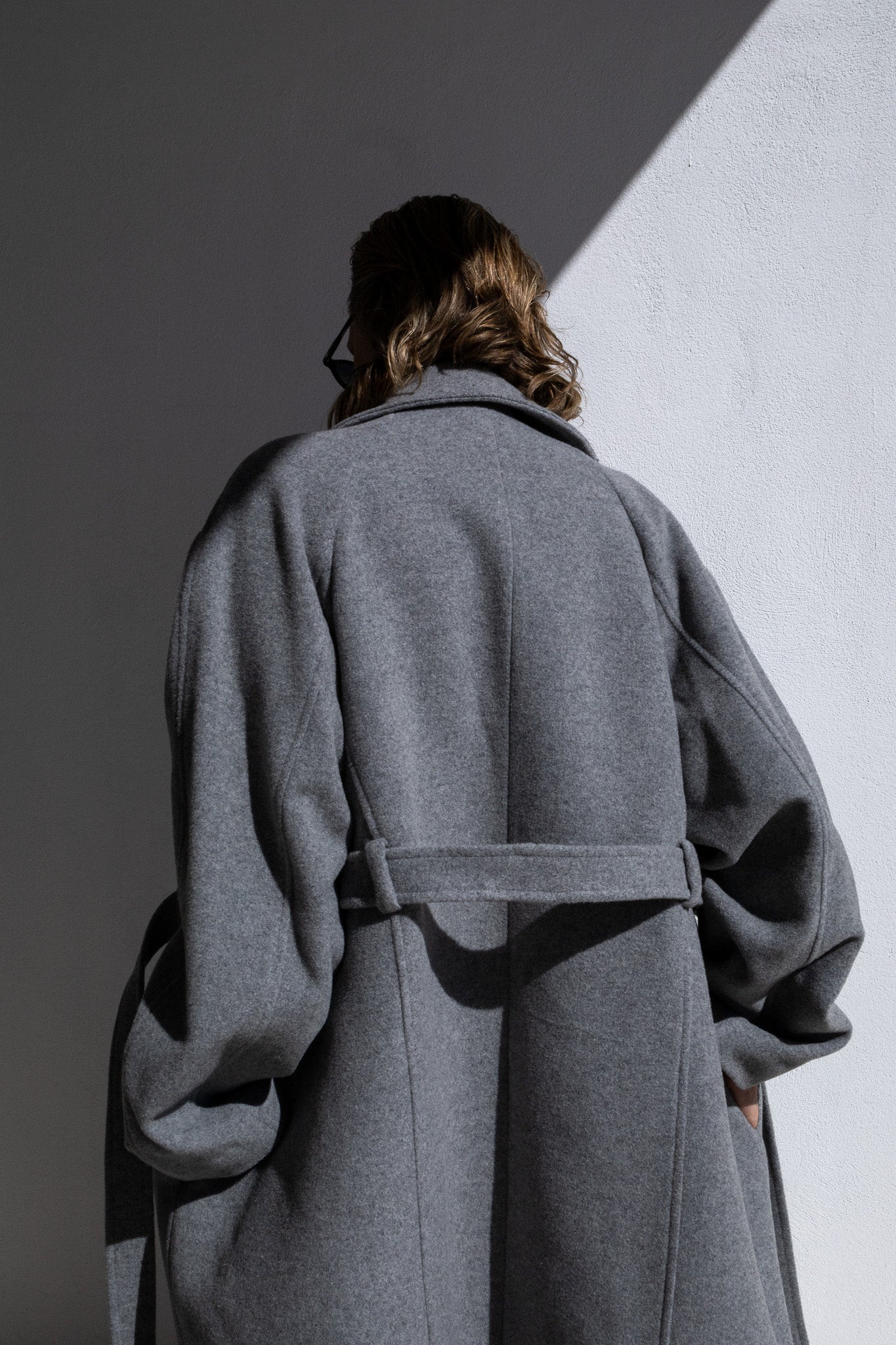 WOOL TRENCH COAT | LIGHT GREY