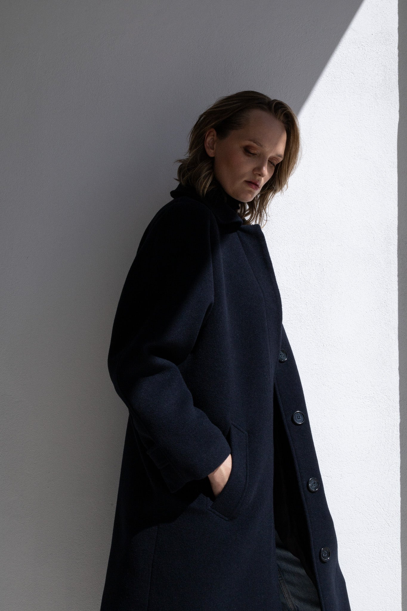 COCOON COAT | NAVY