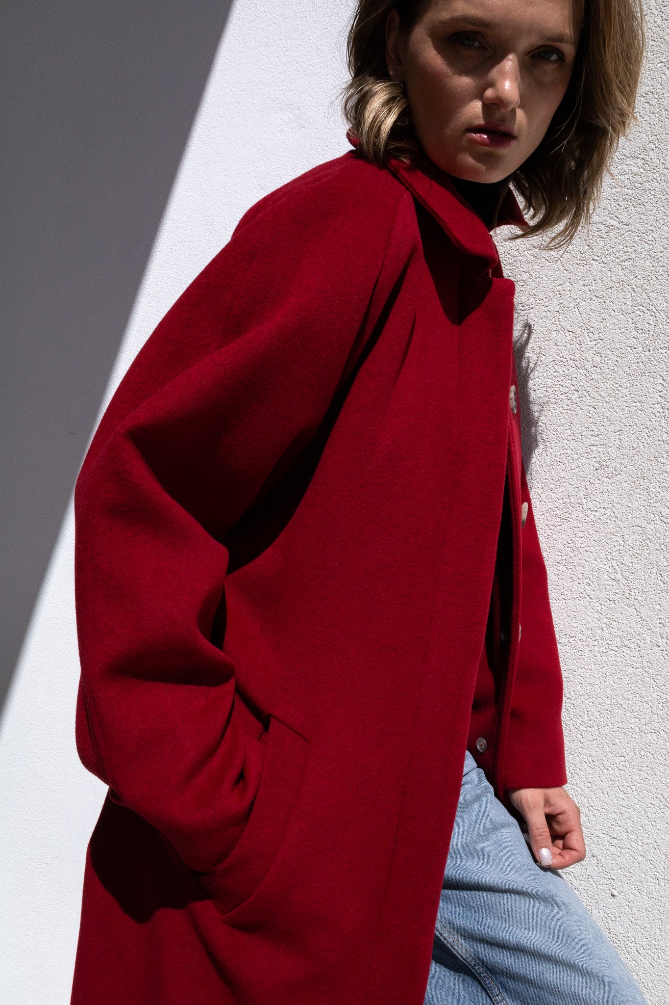 COCOON COAT | RED