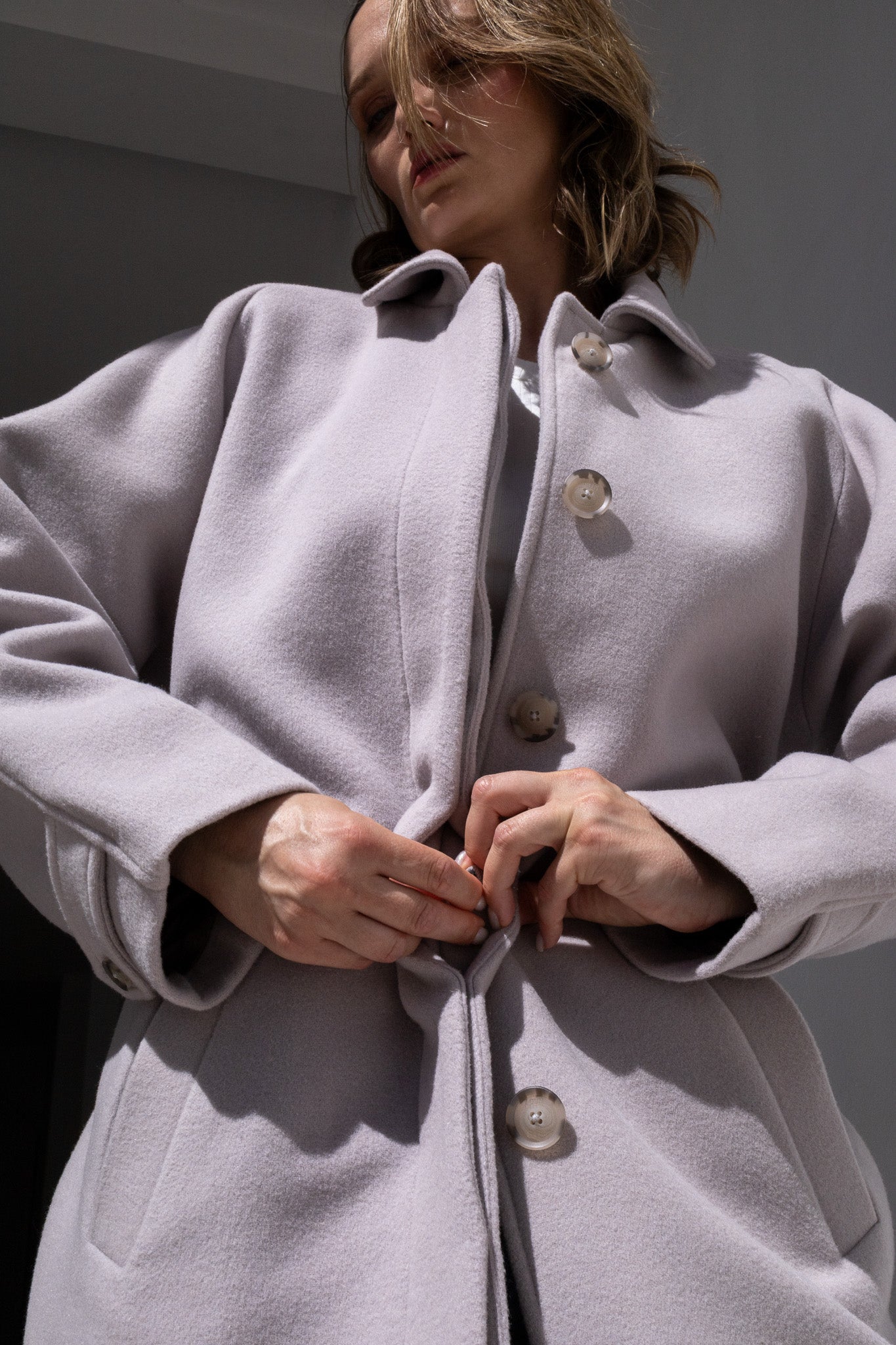 COCOON COAT | GRAY LILAC