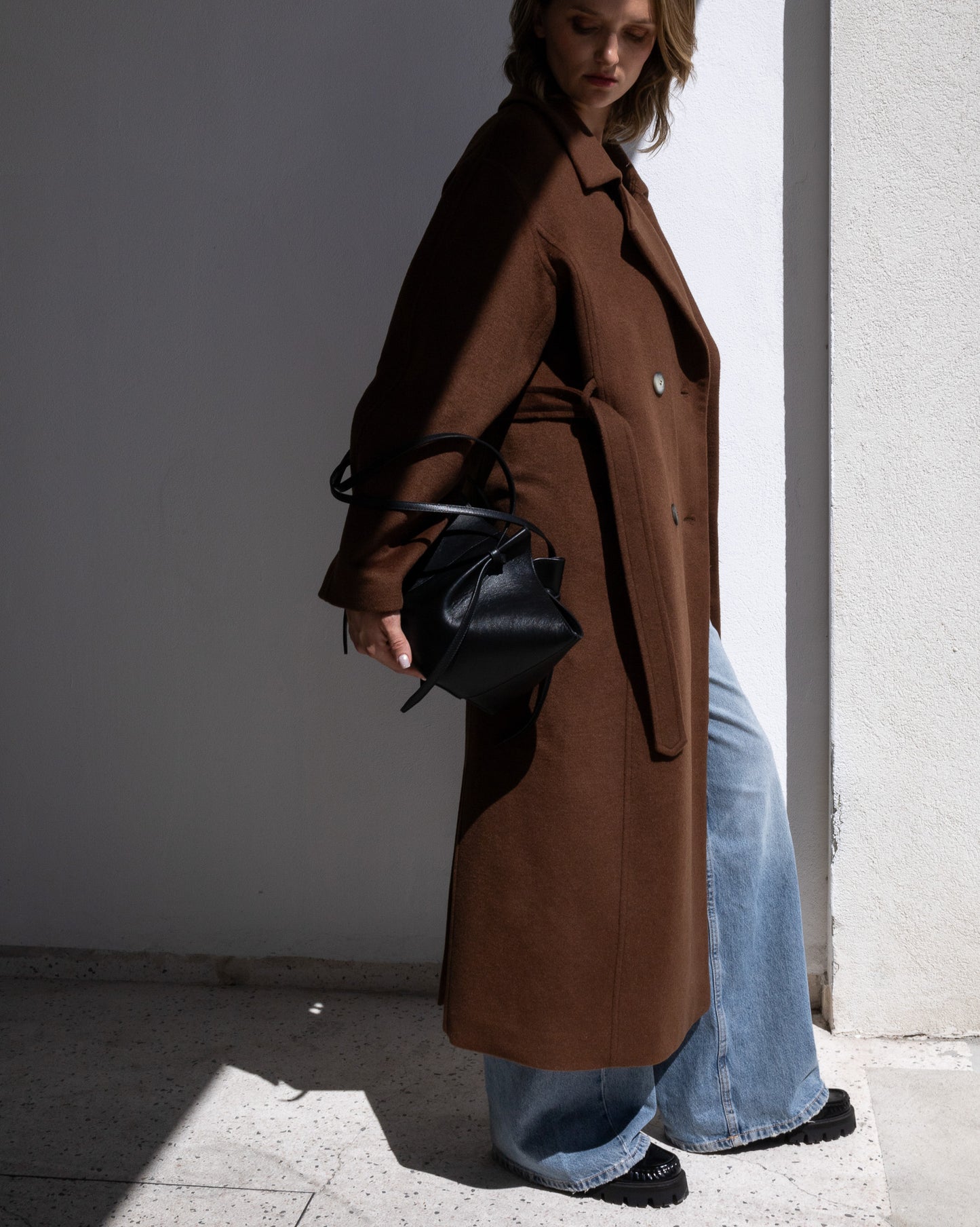 WOOL TRENCH COAT | BROWN