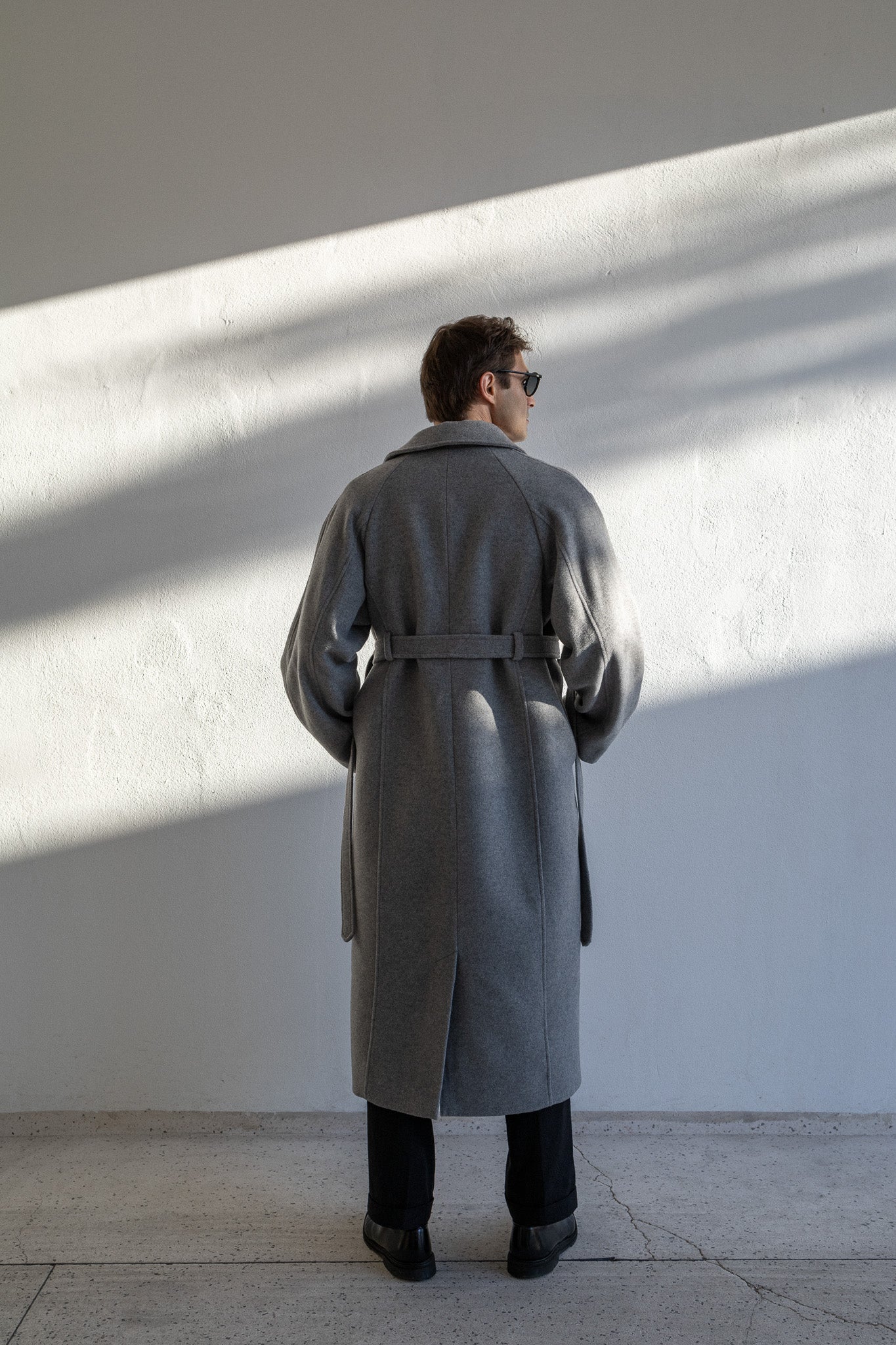 WOOL TRENCH COAT | LIGHT GREY