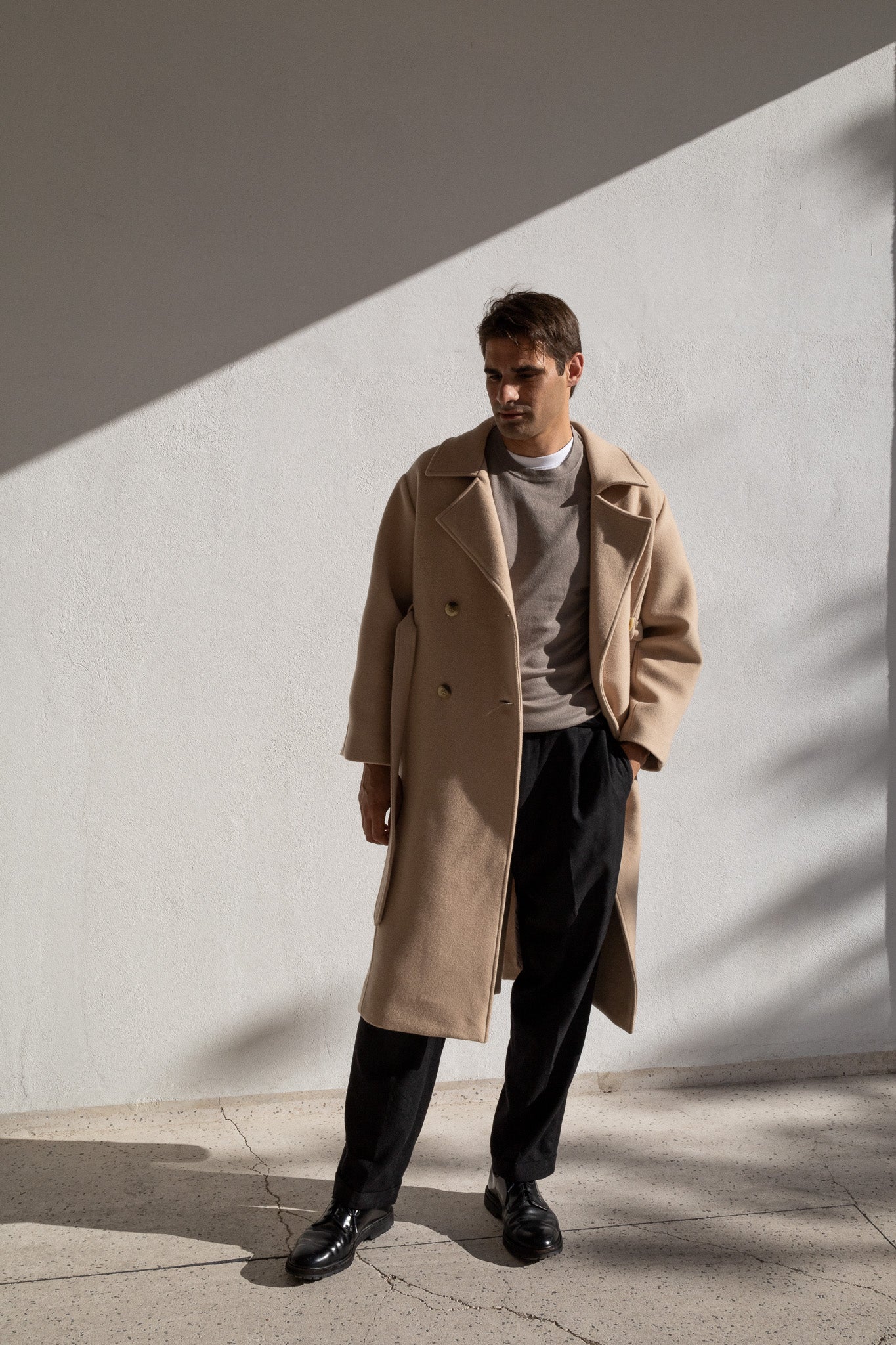 WOOL TRENCH COAT | LIGHT BEIGE