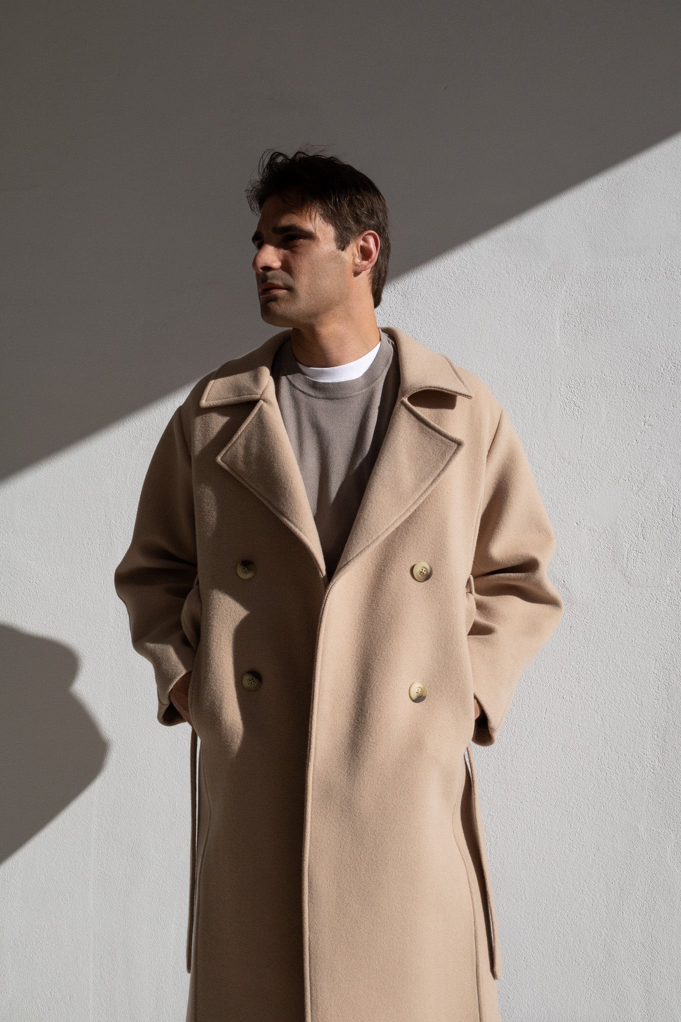 WOOL TRENCH COAT | LIGHT BEIGE