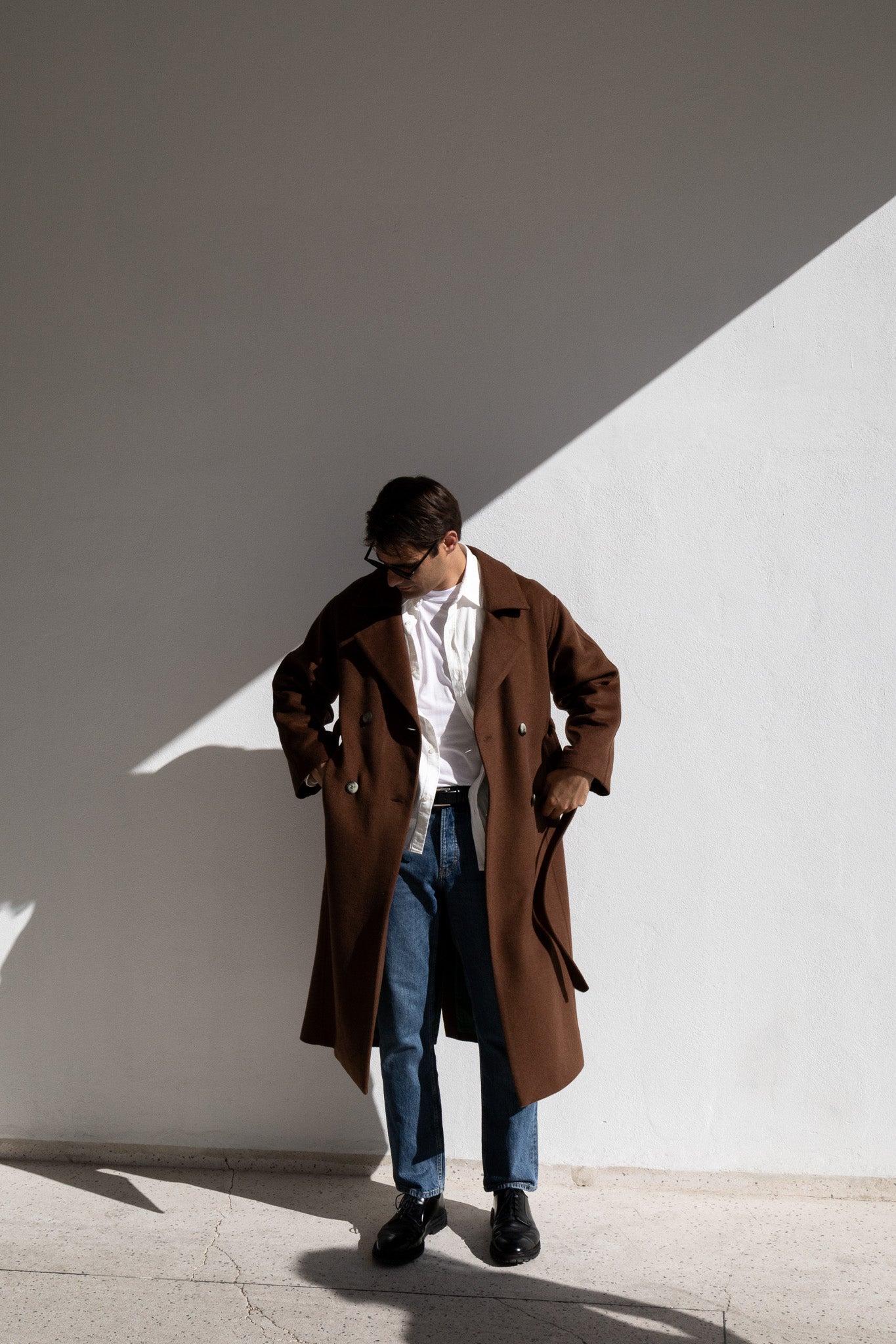 WOOL TRENCH COAT | BROWN
