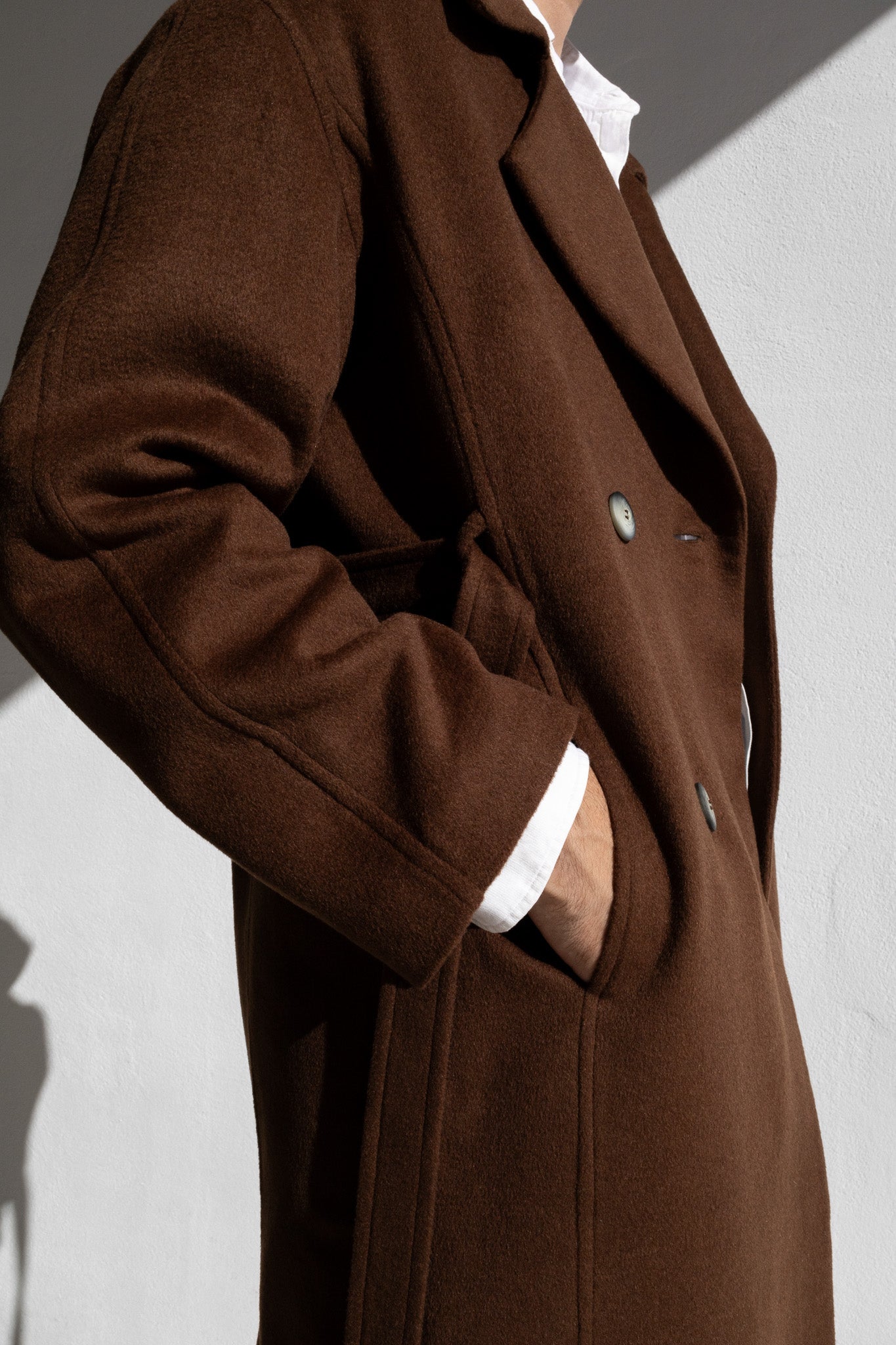 WOOL TRENCH COAT | BROWN