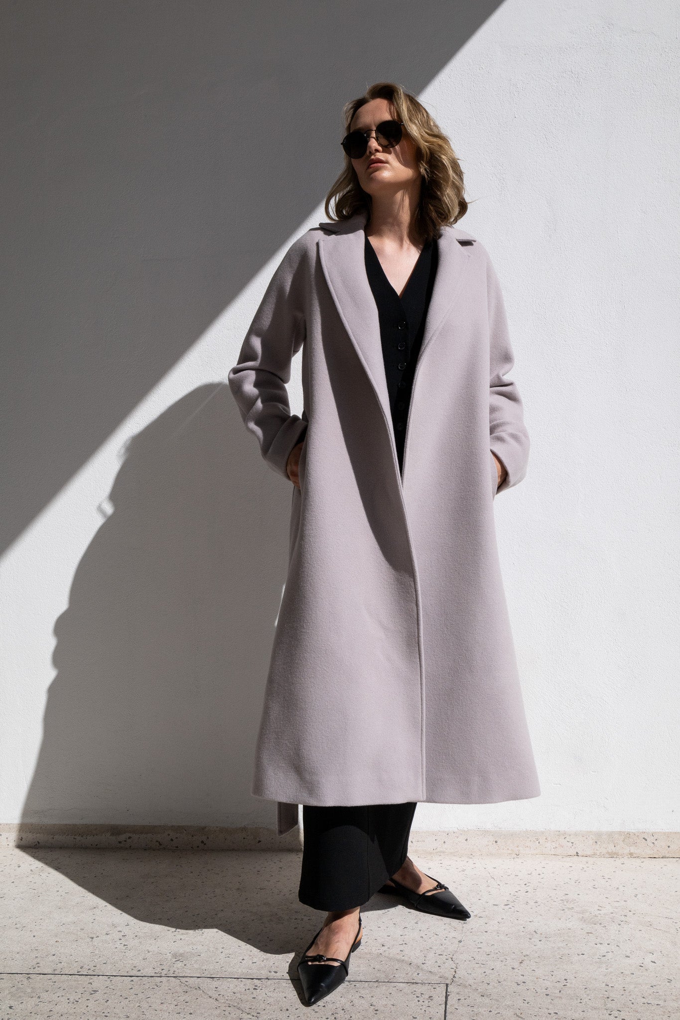 A-LINE COAT | GRAY LILAC