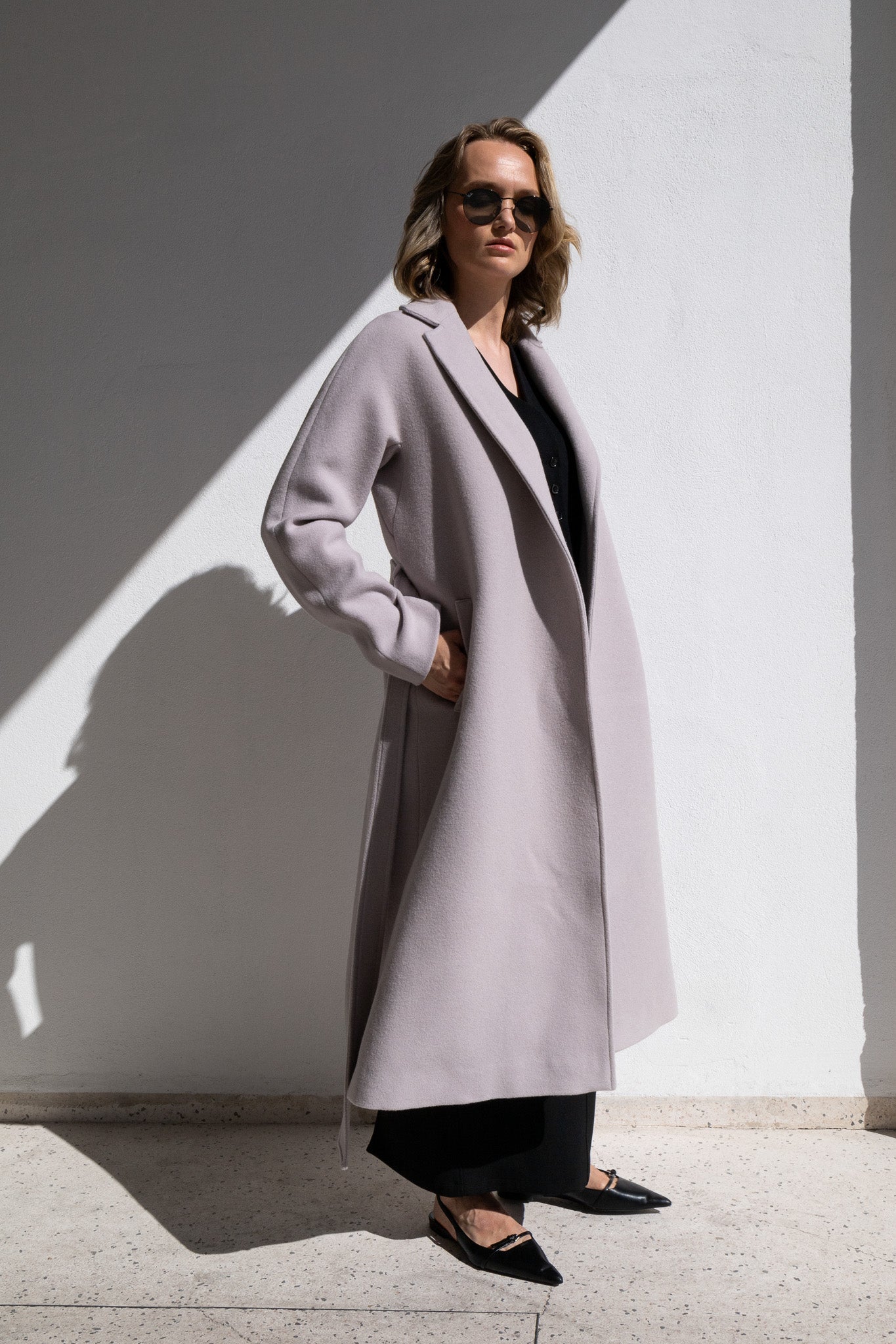 A-LINE COAT | GRAY LILAC