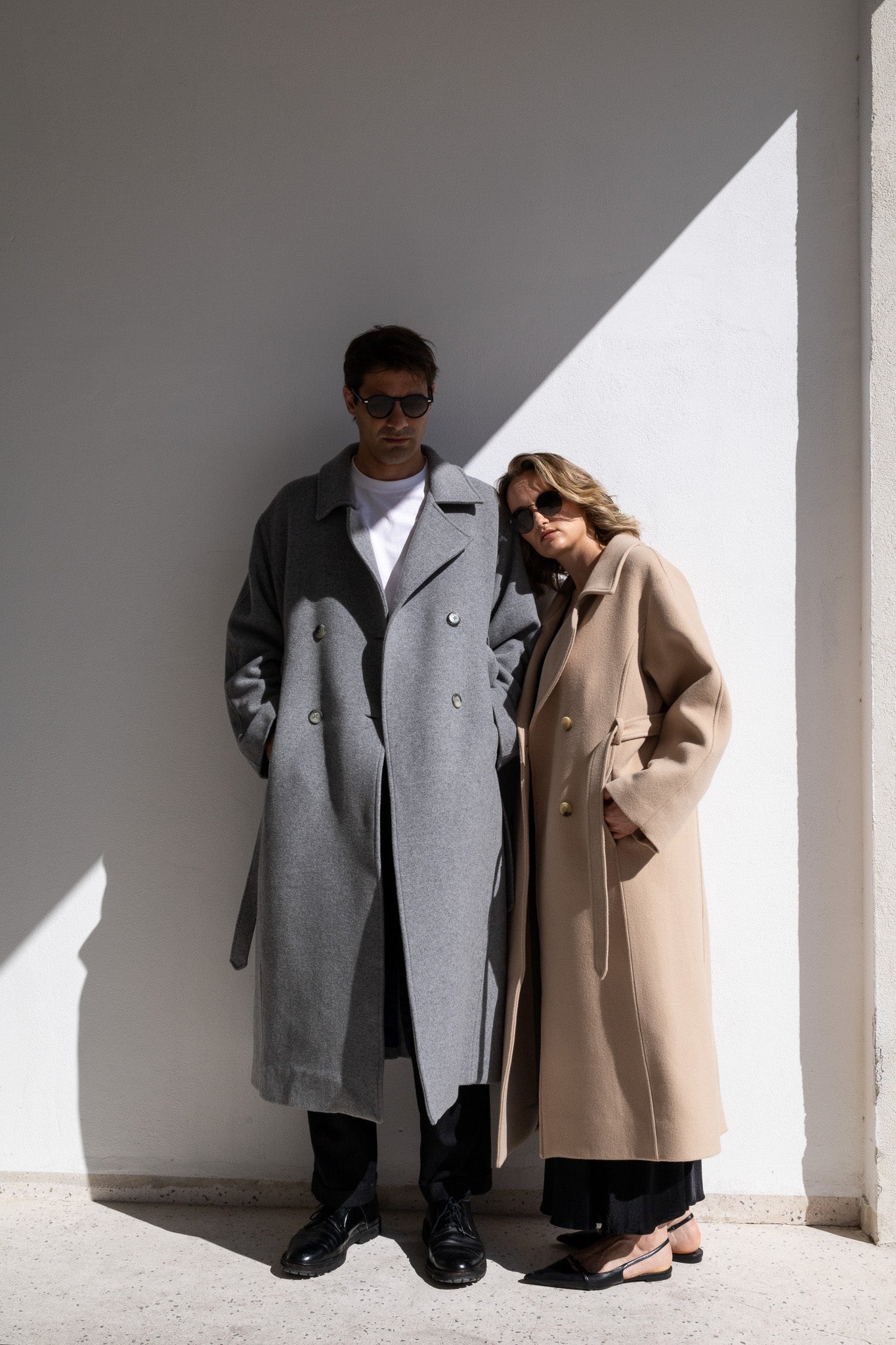 WOOL TRENCH COAT | LIGHT GREY