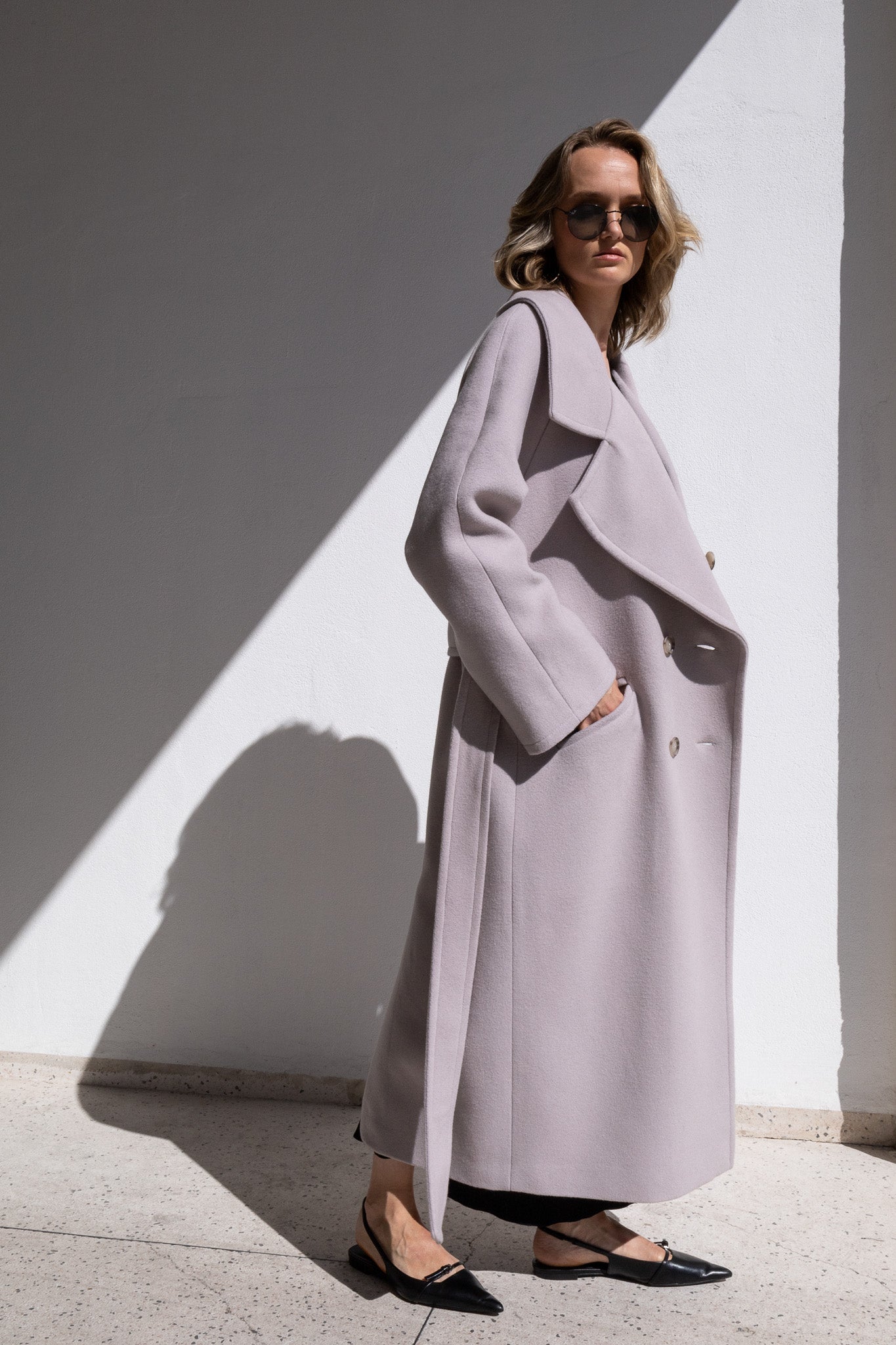 OVERSIZED COAT | GRAY LILAC