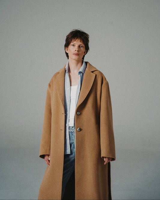 WOOL LONG COAT | CAMEL