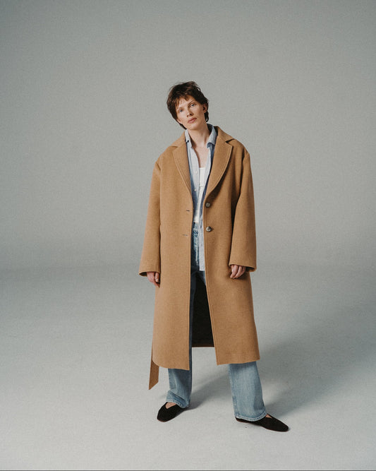 WOOL LONG COAT | CAMEL