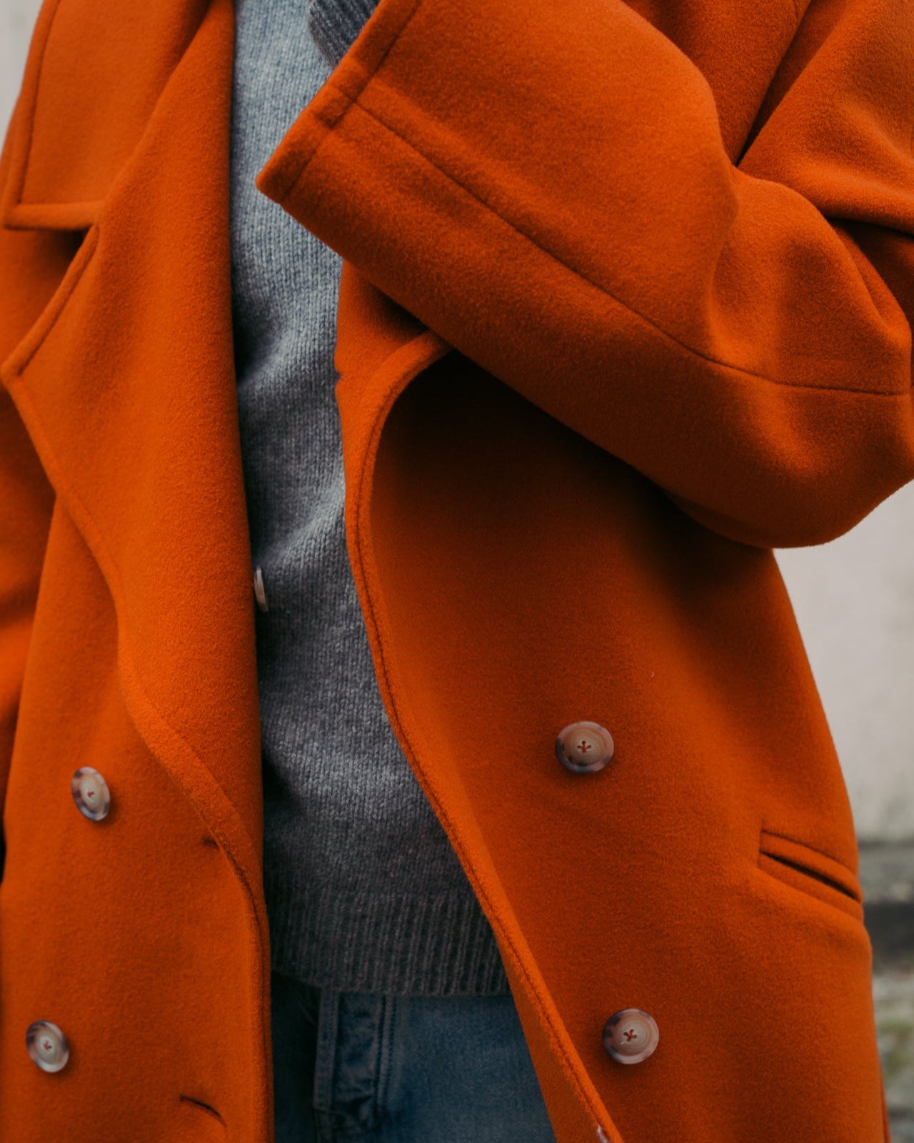 WOOL OVERSIZED COAT | ORANGE