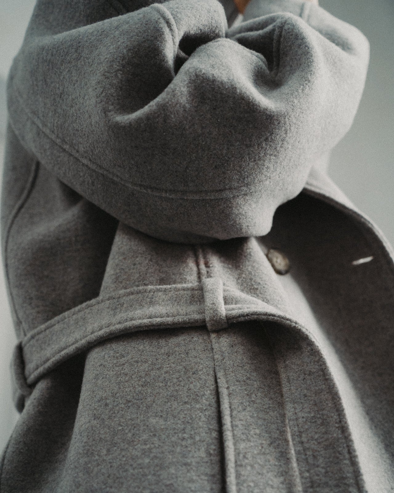 WOOL SIGNATURE TRENCH COAT | LIGHT GREY
