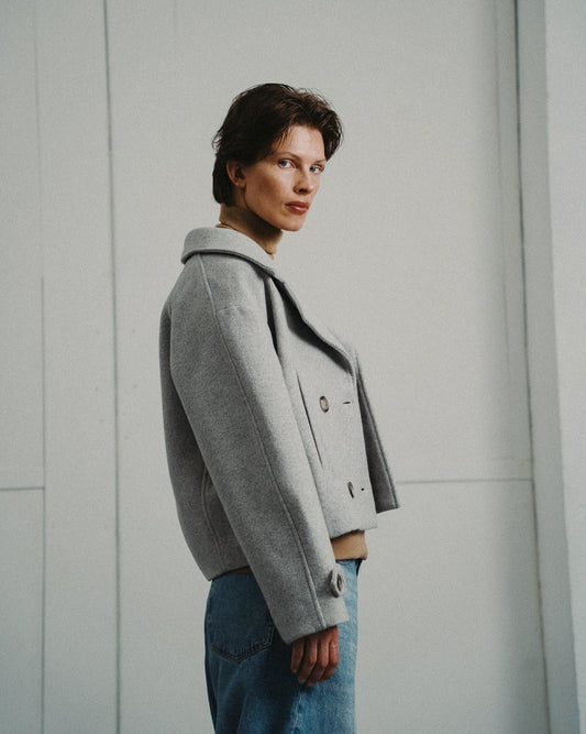 WOOL SHORT COAT | LIGHT BEIGE